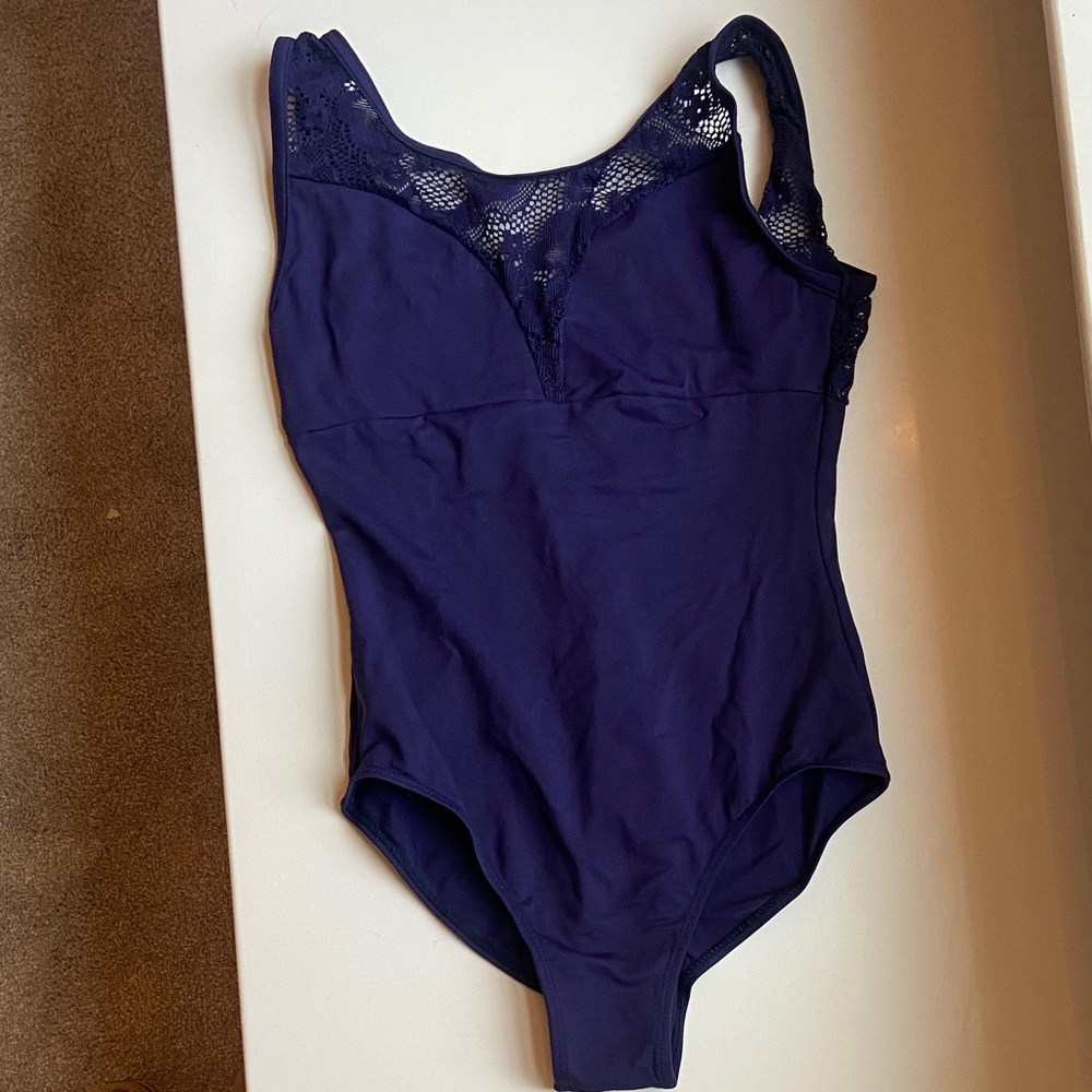 Elegant Navy Blue Lace KH Martin Women’s ballet dance leotard
